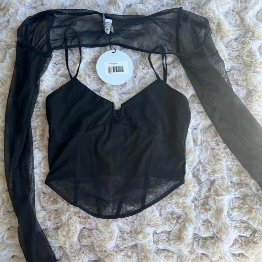 princess polly archo mesh corset and mesh bolero shrug. (reposh)
